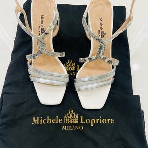 Michele Lopriore Silver and White Heels